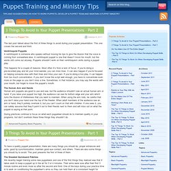 Puppet Training and Ministry Tips
