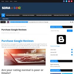 Purchase Google Reviews