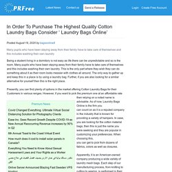In Order To Purchase The Highest Quality Cotton Laundry Bags Consider ‘ Laundry Bags Online’