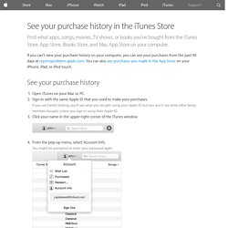 See your purchase history in the iTunes Store