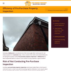 Pre Purchase Property Inspection Melbourne