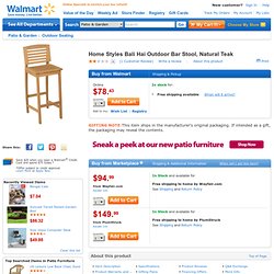 Home Styles Bali Hai Outdoor Bar Stool, Natural Teak: Patio Furniture & Decor