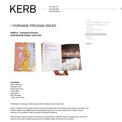 // PURCHASE PREVIOUS ISSUES - Kerb Journal