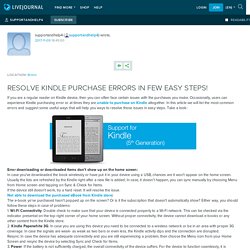 RESOLVE KINDLE PURCHASE ERRORS IN FEW EASY STEPS!: supportandhelp4