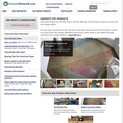 Concrete Dyes - Purchasing & Application Tips