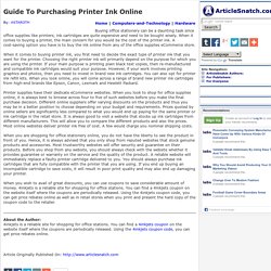 Guide To Purchasing Printer Ink Online