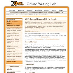 MLA Formatting and Style Guide