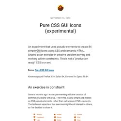 Pure CSS GUI icons (experimental)