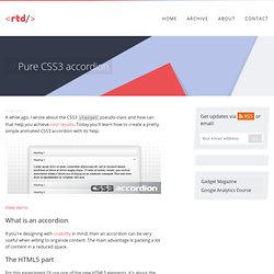 Pure CSS3 accordion – Red Team Design
