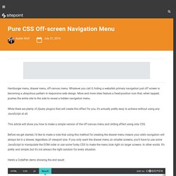 Pure CSS Off-screen Navigation Menu