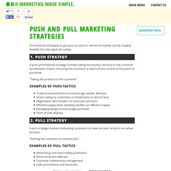 Push & pull marketing strategies