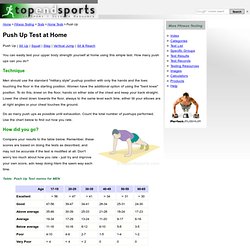 Push Up Test: Home fitness tests