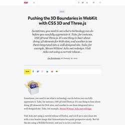 Pushing the 3D Boundaries in WebKit with CSS 3D and Three.js