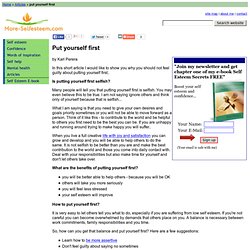 Put yourself first article