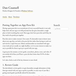 Putting Together an App Press Kit - Dan Counsell