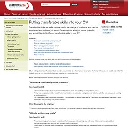 Putting transferable skills into your CV