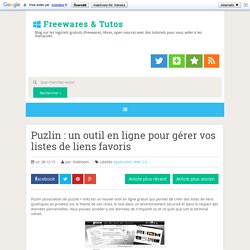 Puzlin : un outil en ligne pour gérer vos listes de liens favoris