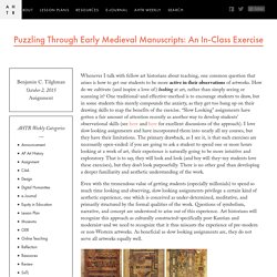 Puzzling Through Early Medieval Manuscripts: An In-Class Exercise