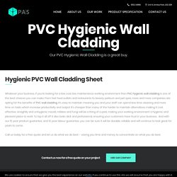 PVC Hygienic Wall Cladding - Hygienic PVC Wall Cladding