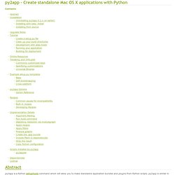 Mac - py2app - Create standalone Mac OS X applications with Python