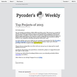 Pycoder's Weekly - Top Python Projects of 2013