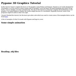 Pygame 3D Graphics Tutorial