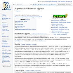 Pygame/Introduction à Pygame