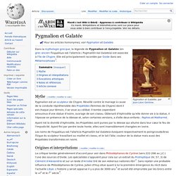 Pygmalion et Galatée