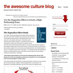 » Use the Pygmalion Effect to Create a High Performing Team the awesome culture blog