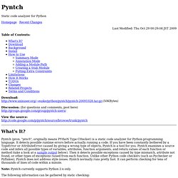 Pyntch - Python type checker / source code analyzer
