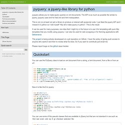 pyquery: a jquery-like library for python — pyquery 1.2.4 documentation