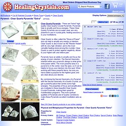 Pyramid - Clear Quartz Pyramids "Extra"- Clear Quartz - Healing Crystals
