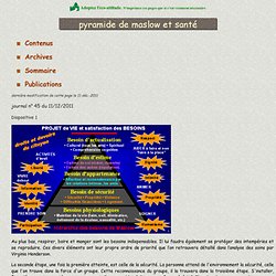 pyramide de maslow et santé
