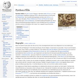 Pyrrhon d'Élis 360-275 av J.C (Pyrrhonisme)