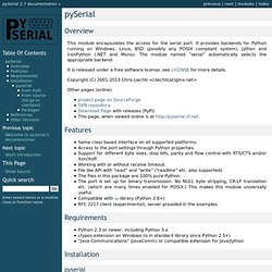 pySerial — pySerial v2.6 documentation