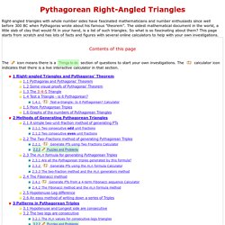Pythagorean Triangles and Triples