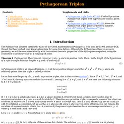 Pythagorean Triples