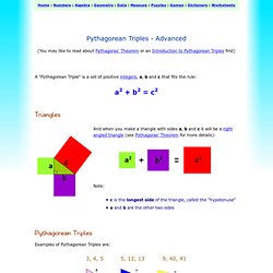 Pythagorean Triples - Advanced