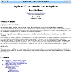 Introduction to Python