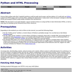 Python and HTML Processing