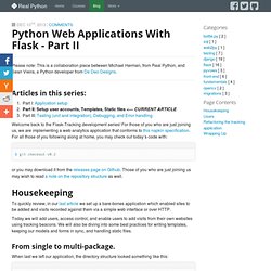 Python Web Applications With Flask - Part II
