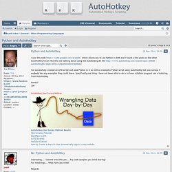 Python and AutoHotKey - AutoHotkey Community