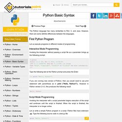 Python Basic Syntax