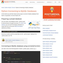 Python - Connecting to MySQL Databases