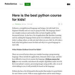 Here is the best python course for kids