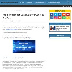 Best Python for Data Science Courses In 2021