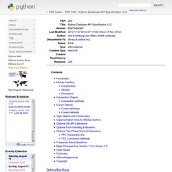 PEP 249 -- Python Database API Specification v2.0