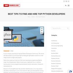 Best Tips to Find and Hire Top Python Developers