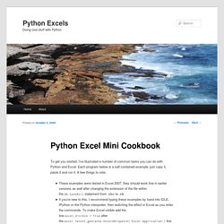 Python Excel Mini Cookbook