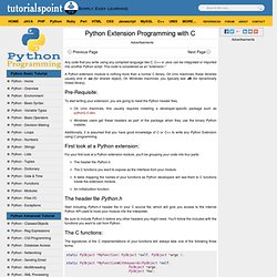 Python - Extension Programming with C